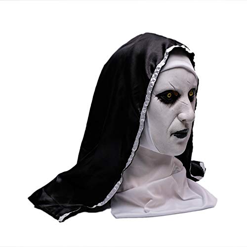 Nun Scary Latex Mask, Halloween Party Scary Full Head Costume Mask (The Nun)
