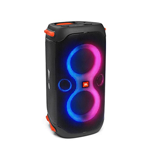 JBL PartyBox110 Portable Indoor and Outdoor Party Speaker with Built-In Lights, IPX4 Splashproof Design, Deep Bass and 12 Hours of Playtime, in Black