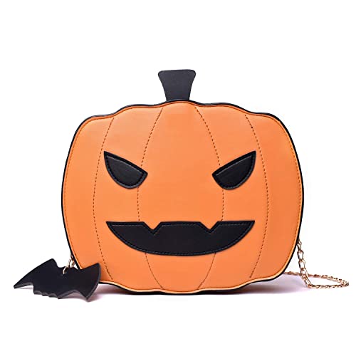Naudamp Women Pumpkin Purse Novelty Devil Tote Shoulder Bag Fashion Halloween Treat or Trick Handbags for Girls