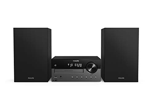 Philips Audio M4505/12 Micro Music System with Bluetooth (DAB+/FM Radio, USB, CD, MP3-CD, 60 W, Audio-In, USB Port for Charging, Bass-Reflex Loudspeakers, Digital Sound Control)