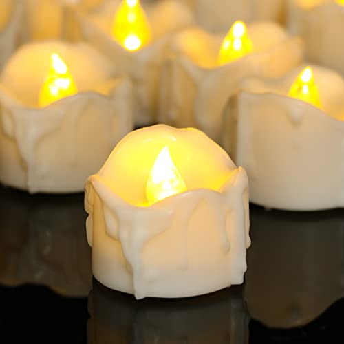 PChero 12 Packs Battery Operated LED Flameless Candles Flickering Electric Tea Lights with Timer, 6 Hours On and 18 Hours Off Per Cycle for Home Wedding Halloween Christmas Party Decor - [Warm White]