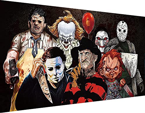 Helloween Paint by Number Kits for Adults Beginners,Horror Movie Paint by Number Kits on Canvas Without Frame,DIY Acrylic Watercolor Drawing Craft Art for Home Wall Decor 13.7x21.6 inch