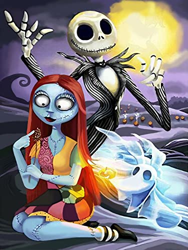 Halloween Diamond Painting Kits-Horrible Skeleton Diamond Art Kits,5D Diamond Painting Kits for Adults,Full Drill 5D Gem Art Craft for Gift Home Wall Decor(12x16inch)