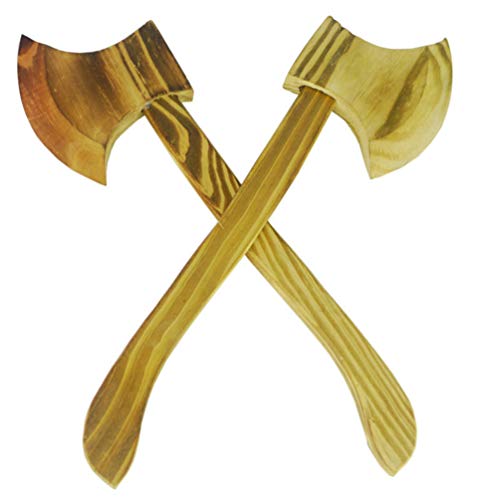 PRETYZOOM 2pcs Wood Axe Toy Hatchet Halloween Costume Accessory Weapon Toy for Kids Adults