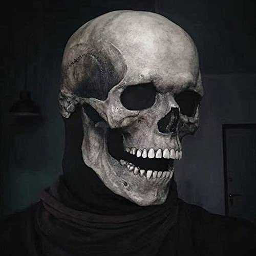 QETRABONE Latex Horror Skull Masks/Halloween Costumn for Party/Scary Head Mask Face for Adult/Creepy Full Head Skull Halloween Festival Cosplay Costume Party Supplies