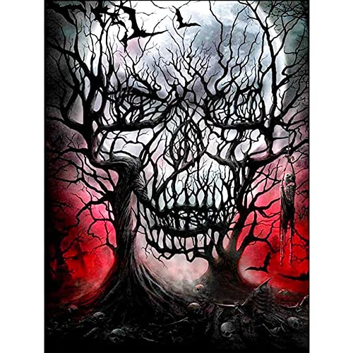 5D Diamond Painting Kits, 30x40cm Skull Diamond Paintings Kits, 5D Diamond Art Painting Kits Full Drill, DIY Crystal Rhinestone Embroidery Diamond Paintings for Home Wall Decor