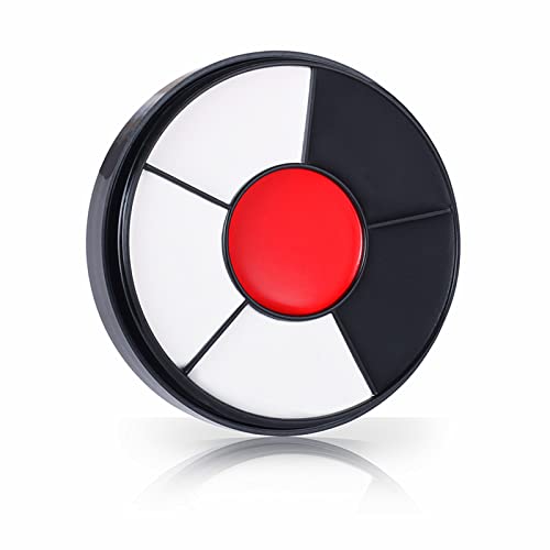 Go Ho White Black Red Colors 3 In 1 Body Paint Set,3 Colors Face Paint Wheel for Special Effects,Zombie Vampire Skeleton Halloween Costume Clown Makeup Body Paint