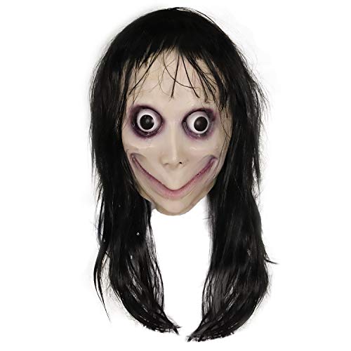 Molezu Momo Mask Scary Mask ,Creepy Mask Monster Mask, Horror Costumes Party Rubber latex Mask for Halloween Adult