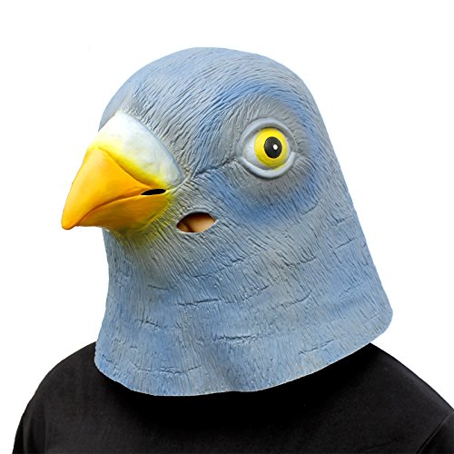 CreepyParty Pigeon Mask Latex Animal Realistic Head Bird Masks for Halloween Costume Party Carnival Cosplay