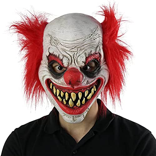 PartyGears Clown Mask Realistic Halloween Party Latex Creepy Mask for Kids Adult Cosplay Costum Scary Joker Mask Props