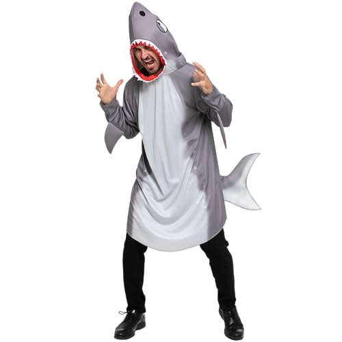 Spooktacular Creations Adult Men Shark Costume for Halloween, Costume Party, Trick or Treating, Cosplay Party Standard