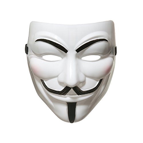 AKORD 990222" V for Vendetta Anonymous Guy Fawkes Halloween Masquerade Mask, Unisex-Adult, White, One Size