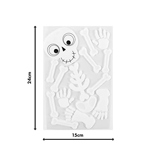 Amscan 9912257 - Halloween Skeleton Gel Cling Window Decoration - 18 Pieces