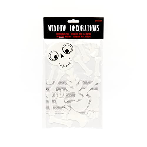 Amscan 9912257 - Halloween Skeleton Gel Cling Window Decoration - 18 Pieces