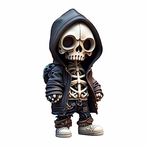 Aizhenqian 2023 Yacriso Cool Skeleton Figurines | Cute Skull Statue Memorabilia | Gothic Decoration Halloween Skull Sculpture | Home Office Desktop Decor