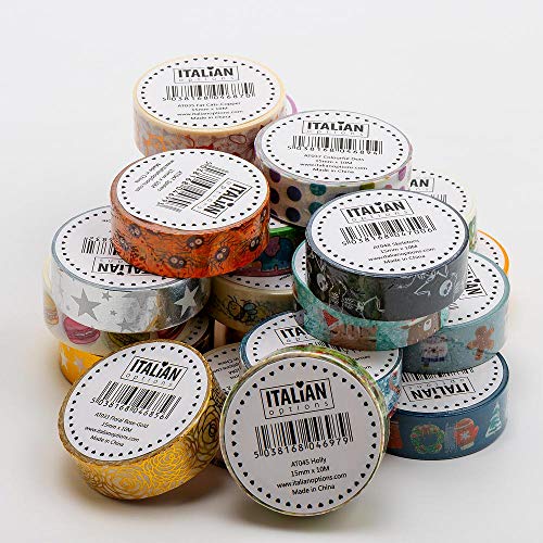 Italian Options Halloween Skeletons Adhesive Black Washi Tape (15mm x 10 Metre)