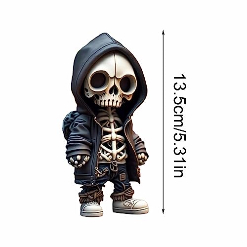 Aizhenqian 2023 Yacriso Cool Skeleton Figurines | Cute Skull Statue Memorabilia | Gothic Decoration Halloween Skull Sculpture | Home Office Desktop Decor