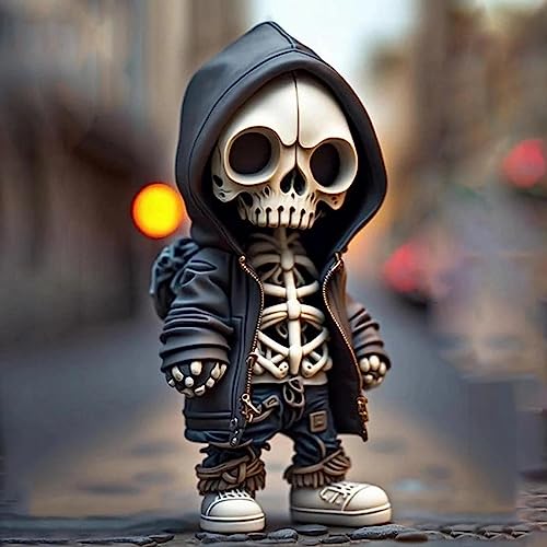 Aizhenqian 2023 Yacriso Cool Skeleton Figurines | Cute Skull Statue Memorabilia | Gothic Decoration Halloween Skull Sculpture | Home Office Desktop Decor