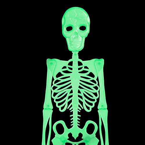 VFM - Halloween Hanging Skeleton 4ft - Terrifying Glow In The Dark Decoration Super Spooky Skull Bones Party Prop For Inside Or Outside Use - Haunted House