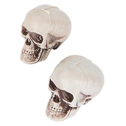 TOYANDONA 4pcs Halloween Skulls Looking Plastic Skeletons Head Skull Halloween Bar Home Table Decoration