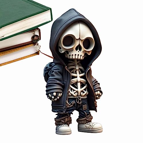 Aizhenqian 2023 Yacriso Cool Skeleton Figurines | Cute Skull Statue Memorabilia | Gothic Decoration Halloween Skull Sculpture | Home Office Desktop Decor