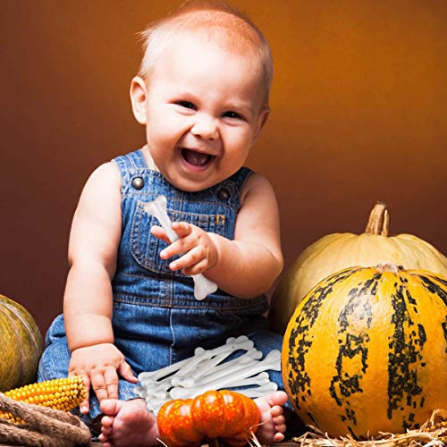 Artibetter 36pcs White Plastic Bone Halloween Bones Halloween Skeleton Bones Decoration for Caveman Theme Costume Supplies