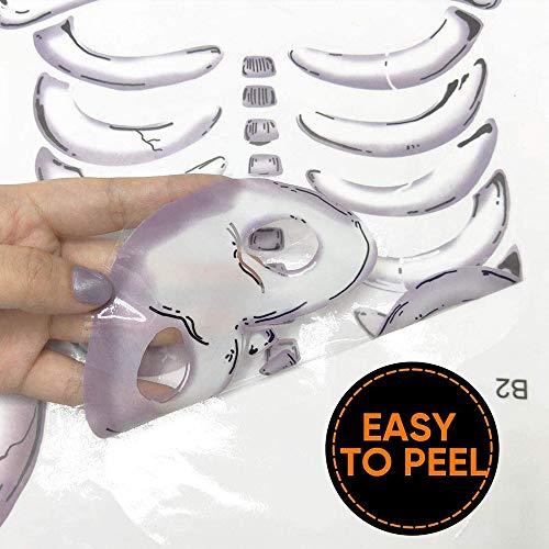OTMVicor Vicor 6 sheets Halloween Party decoration,68pcs Halloween Window stickers,Skeleton and Ghost Window decals for Halloween