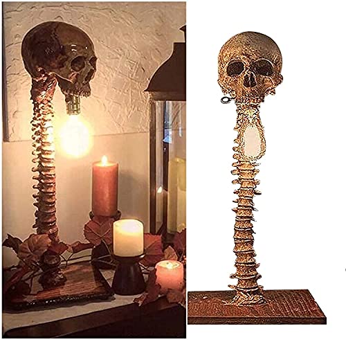 Zhuidream Skull Skeleton Lamp - The Carnival of Skeletons, Halloween 3D LED Lamp, Handmade Exquisite Horror Gothic Table with and Spine Design Party Ornament (1 lamp)