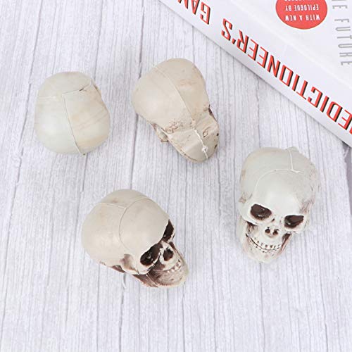 TOYANDONA 4pcs Halloween Skulls Looking Plastic Skeletons Head Skull Halloween Bar Home Table Decoration