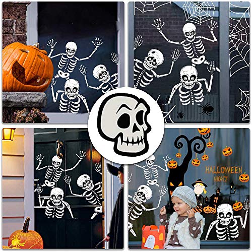 OTMVicor Vicor 6 sheets Halloween Party decoration,68pcs Halloween Window stickers,Skeleton and Ghost Window decals for Halloween