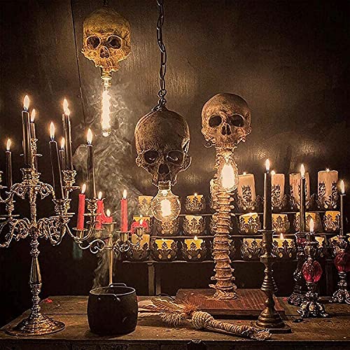 Zhuidream Skull Skeleton Lamp - The Carnival of Skeletons, Halloween 3D LED Lamp, Handmade Exquisite Horror Gothic Table with and Spine Design Party Ornament (1 lamp)