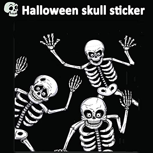 OTMVicor Vicor 6 sheets Halloween Party decoration,68pcs Halloween Window stickers,Skeleton and Ghost Window decals for Halloween