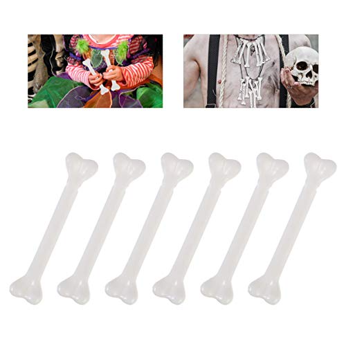 Artibetter 36pcs White Plastic Bone Halloween Bones Halloween Skeleton Bones Decoration for Caveman Theme Costume Supplies