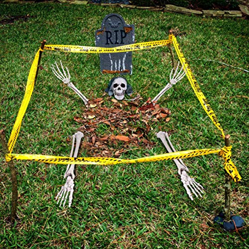EXCEART Skeleton Bones and Skull Plastic Spooky Fake Skeleton for Halloween Decor Props Graveyard Ground Decor Halloween Skeleton with Movable Joints