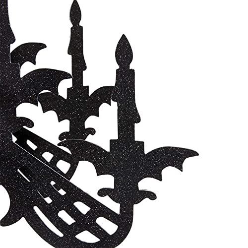 ANCLLO Glitter Paper 3D Skeleton Chandelier Halloween Hanging Decorations Ornaments Season Festive Party Decor Black