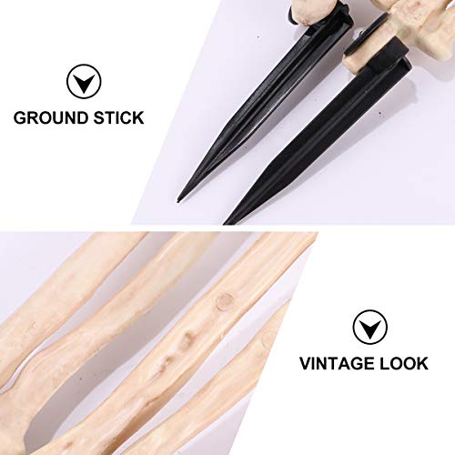 TOYANDONA Skeleton Arms and Hands Realistic Looking Skeleton Stakes Yard Lawn Stakes for Halloween Haunted House Groundbreakers Decor