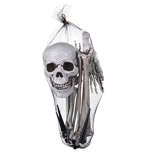 EXCEART Skeleton Bones and Skull Plastic Spooky Fake Skeleton for Halloween Decor Props Graveyard Ground Decor Halloween Skeleton with Movable Joints