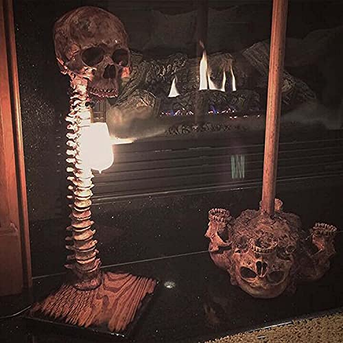 Zhuidream Skull Skeleton Lamp - The Carnival of Skeletons, Halloween 3D LED Lamp, Handmade Exquisite Horror Gothic Table with and Spine Design Party Ornament (1 lamp)