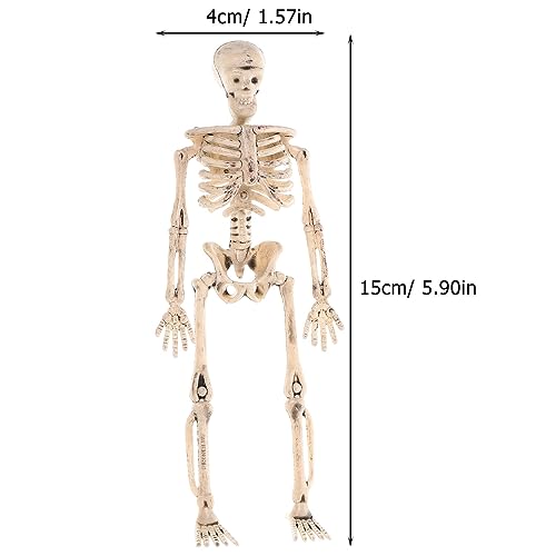NUOBESTY 8pcs Plastic Skeletons Full Body Skeletons Halloween Skeletons Decorations Haunted House Prop Light Brown