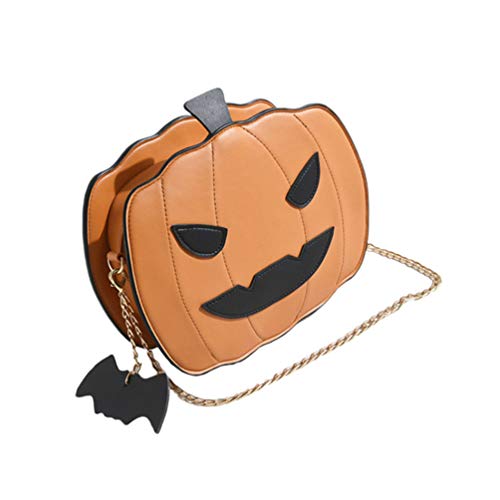 VALICLUD Pumpkin Crossbody Bag Halloween Devil Shoulder Bag PU Leather Handbag Trick or Treat Bag