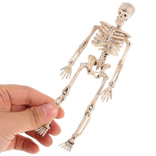 NUOBESTY 8pcs Plastic Skeletons Full Body Skeletons Halloween Skeletons Decorations Haunted House Prop Light Brown