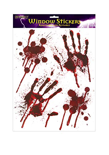 Halloween Bloody Hands Window Stickers - Bloody Designs Hand Prints with Blood Splatter