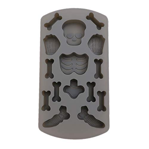 Amosfun Halloween Skeleton Bone Mold Ice Tray Mold Cookie Candy Chocolate Mold Silicone Baking Mold for Home Bakery Store