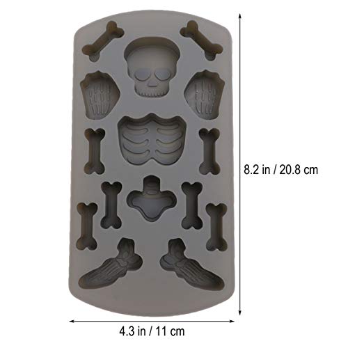 Amosfun Halloween Skeleton Bone Mold Ice Tray Mold Cookie Candy Chocolate Mold Silicone Baking Mold for Home Bakery Store