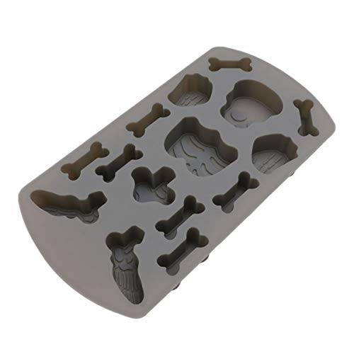 Amosfun Halloween Skeleton Bone Mold Ice Tray Mold Cookie Candy Chocolate Mold Silicone Baking Mold for Home Bakery Store