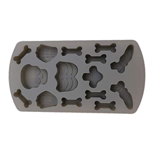 Amosfun Halloween Skeleton Bone Mold Ice Tray Mold Cookie Candy Chocolate Mold Silicone Baking Mold for Home Bakery Store