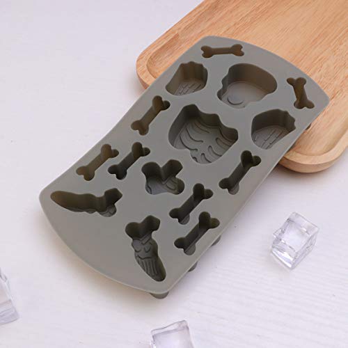 Amosfun Halloween Skeleton Bone Mold Ice Tray Mold Cookie Candy Chocolate Mold Silicone Baking Mold for Home Bakery Store
