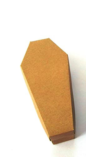Stella Crafts 10 x Kraft Coffin Favour Boxes. Trick or Treat Halloween Box. Gothic Weddings