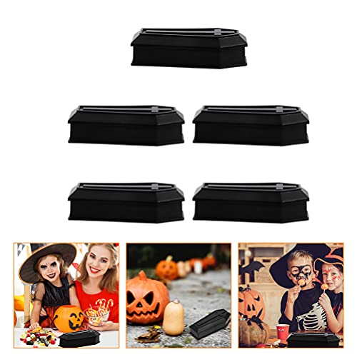 STOBOK 5pcs Halloween Coffin Box Mini Caskets Jewelry Storage Container Holder Organizer Candy Case Haunted House Props for Halloween Parties Goth Decoration