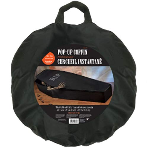amscan 670477 Pop-Up Fabric Coffin - 1 Pc, Black, 1.5 m x 61 x 24 cm